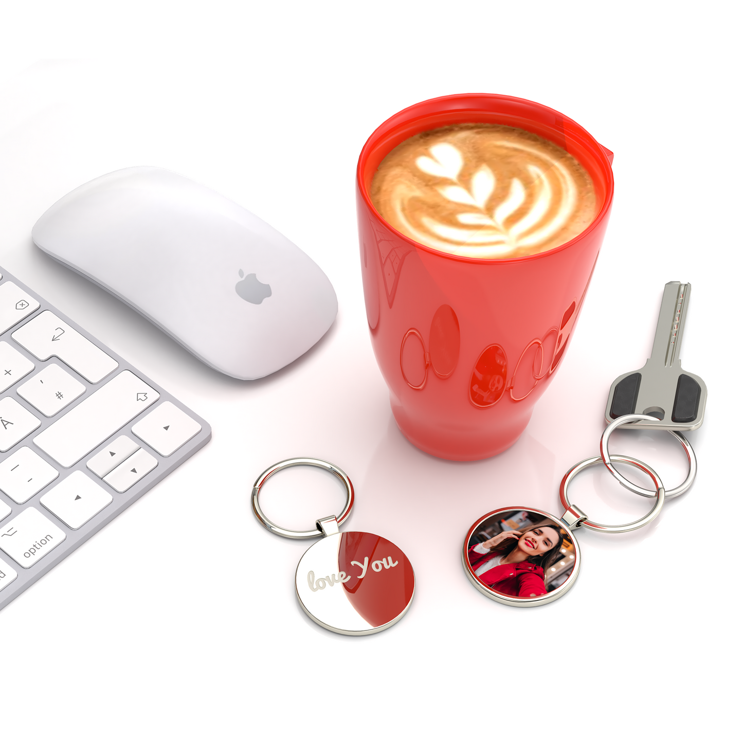 Personalised Custom Photo Keyrings Round Keychain Your Text Any Picture Cute Gift