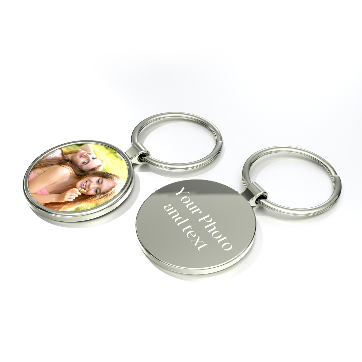 Personalised Custom Photo Keyrings Round Keychain Your Text Any Picture Cute Gift