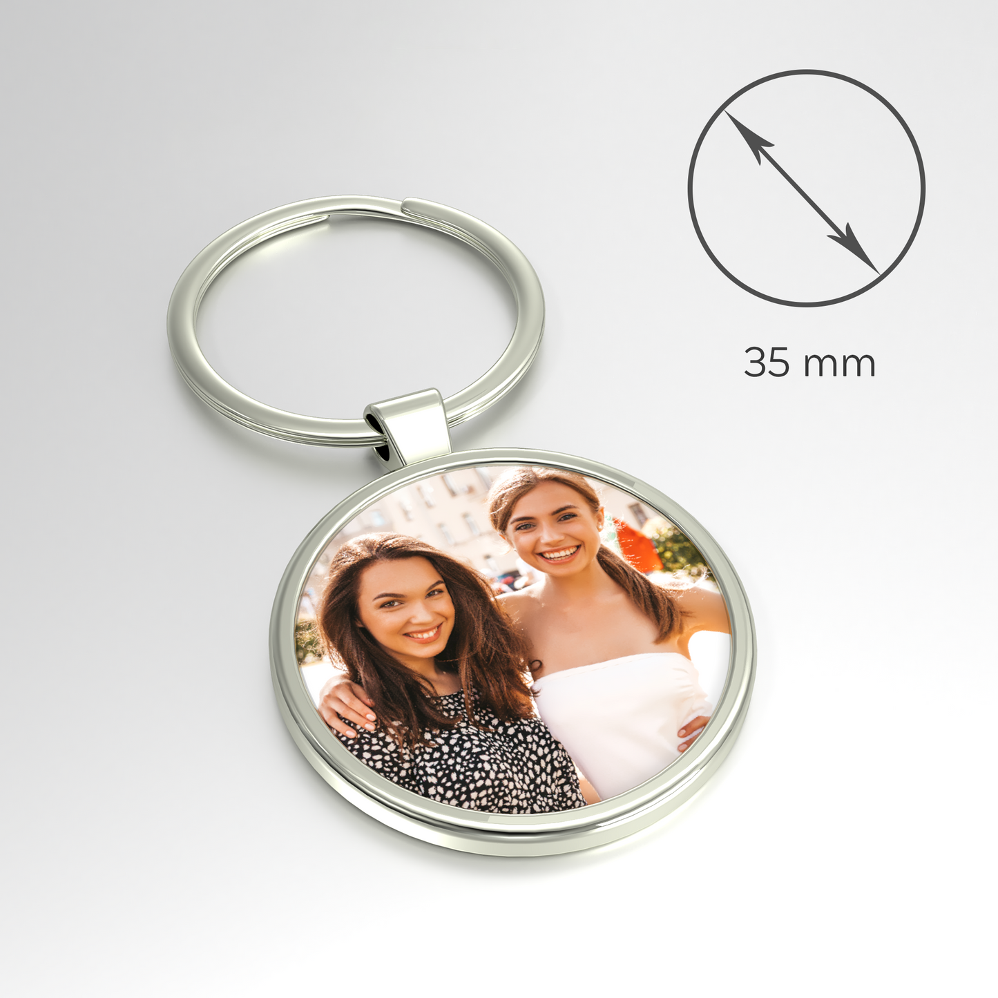 Personalised Custom Photo Keyrings Round Keychain Your Text Any Picture Cute Gift