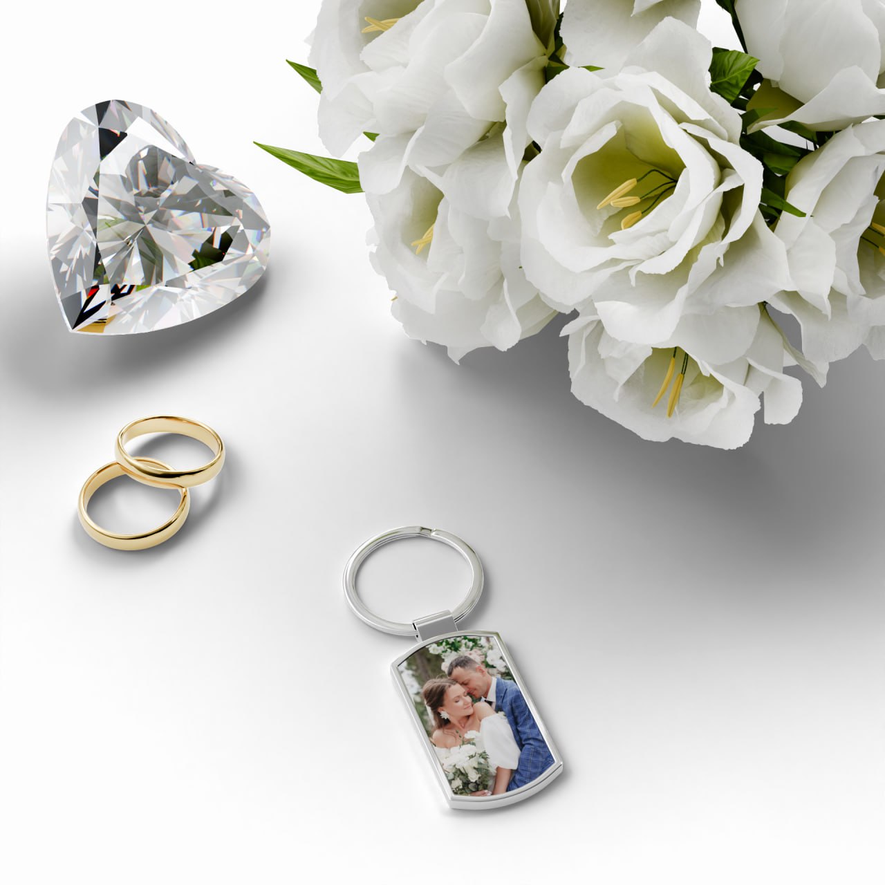 Ikkado’s Wedding Memories Silver Keyring – Custom Colour Edition