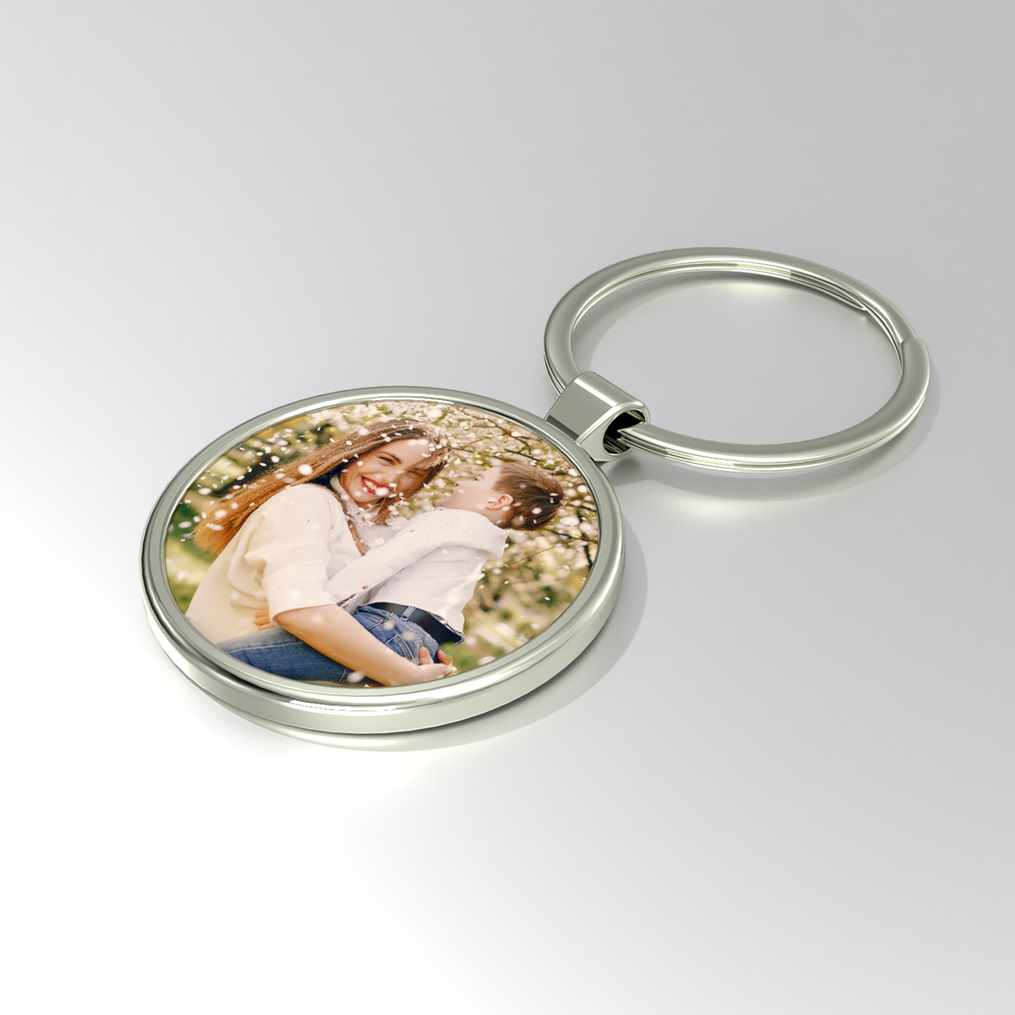Personalised Custom Photo Keyrings Round Keychain Your Text Any Picture Cute Gift