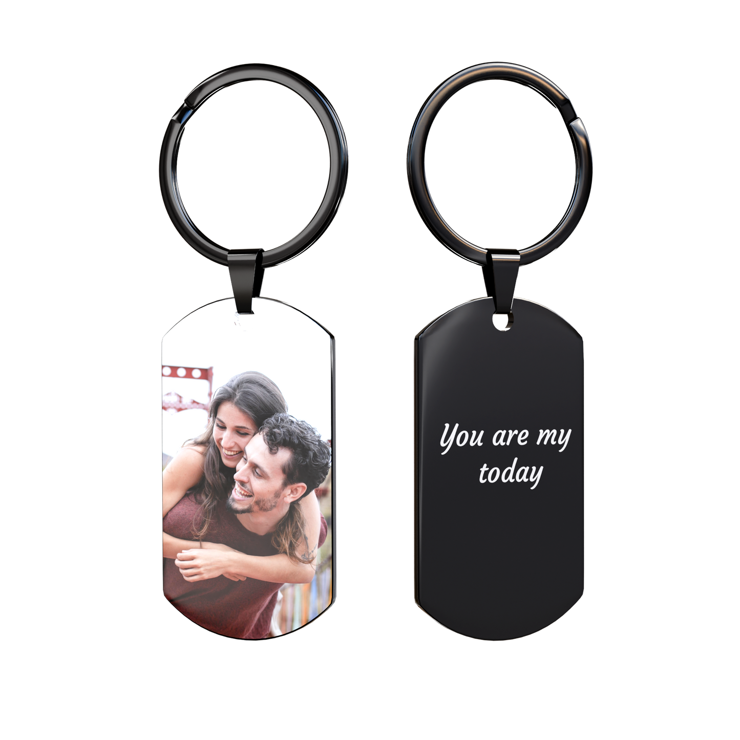 Your Memories in Colour – Personalised Keychain with Engraving & Colour Image