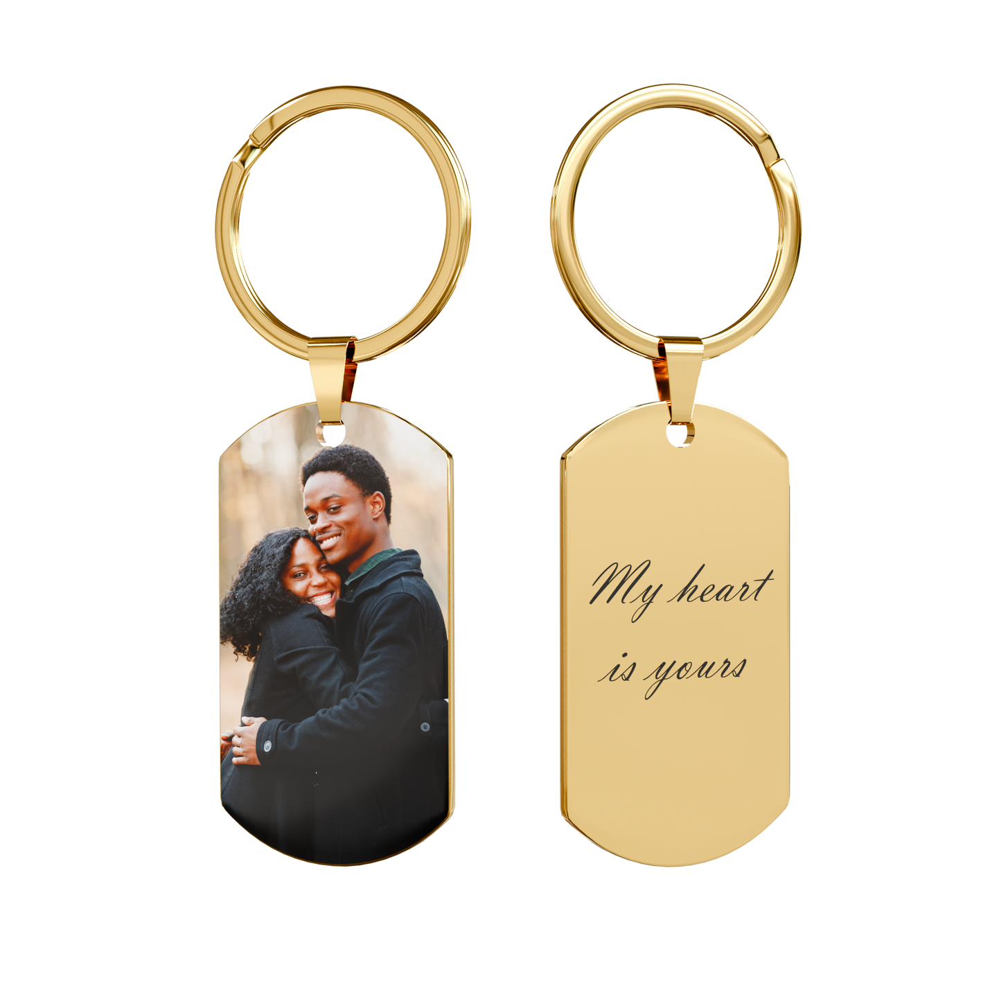 Your Memories in Colour – Personalised Keychain with Engraving & Colour Image