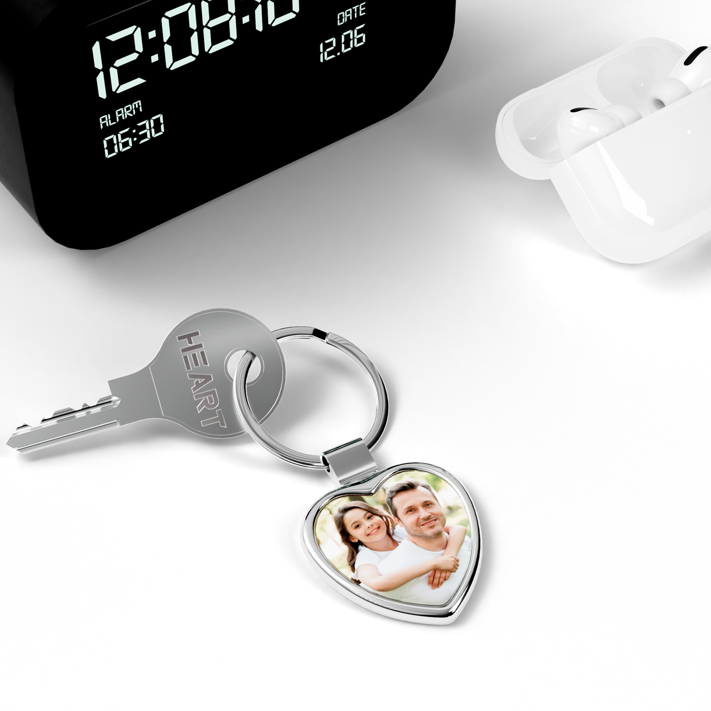 Custom Silver Heart Keychain for Dad – Personalised with Love
