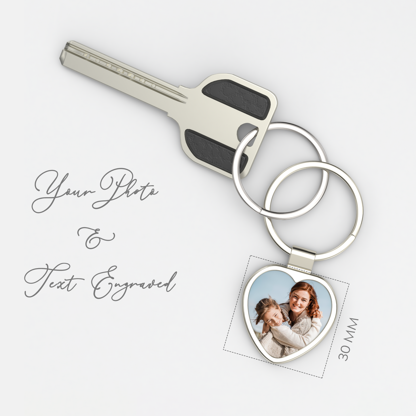 Charming Silver Heart Keychain – Custom Color Edition