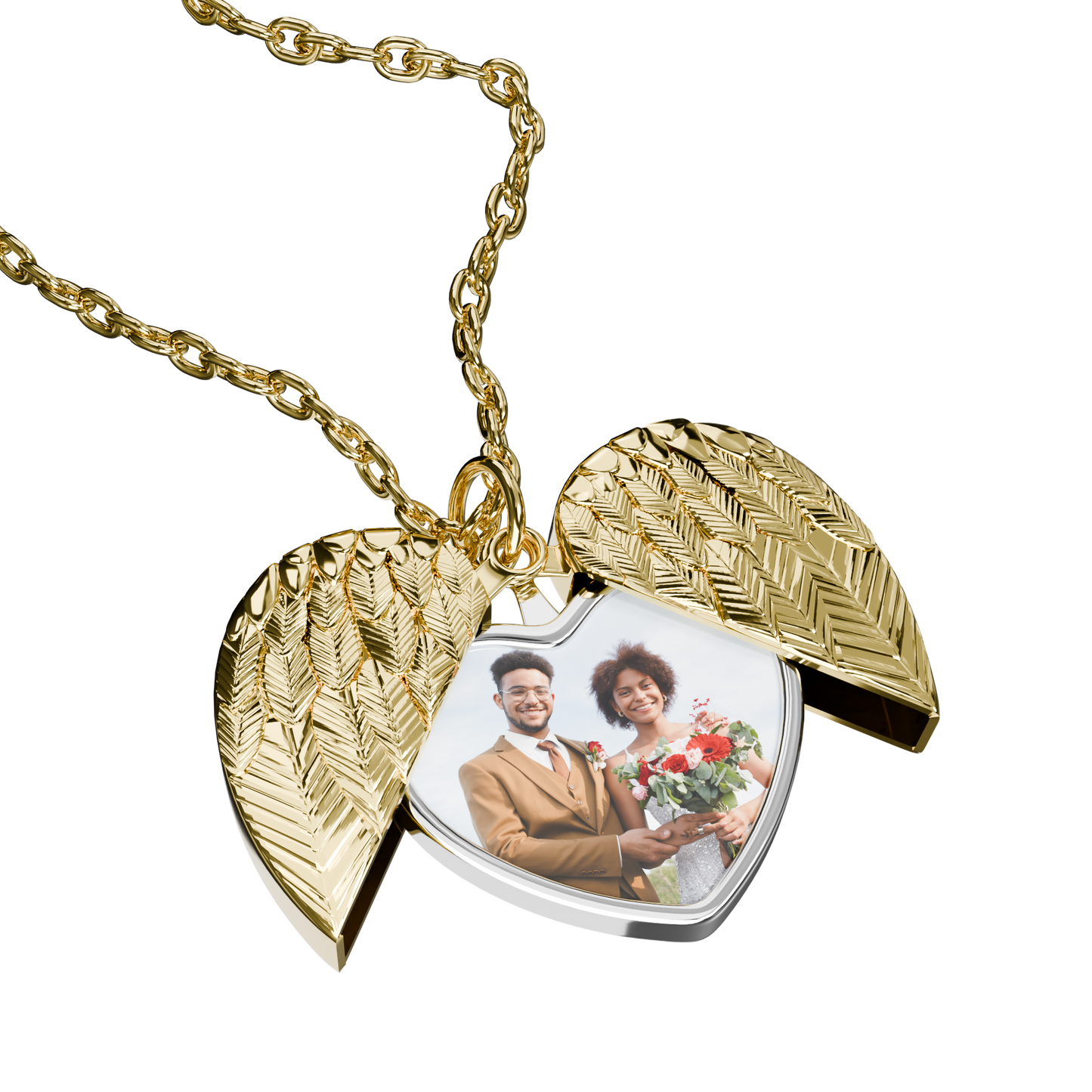 Wings of Love – Heart with Wings Necklace for Couples in Silver or Gold