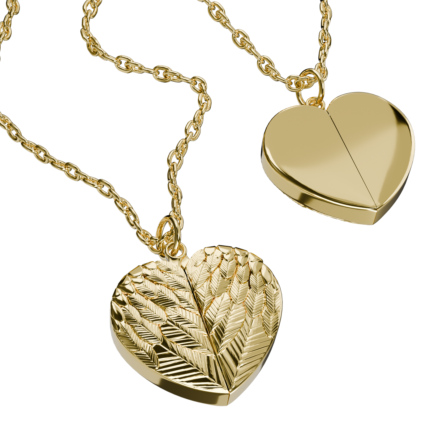 Wings of Love – Men’s Heart Necklace in Silver or Gold, A Symbol of Connection