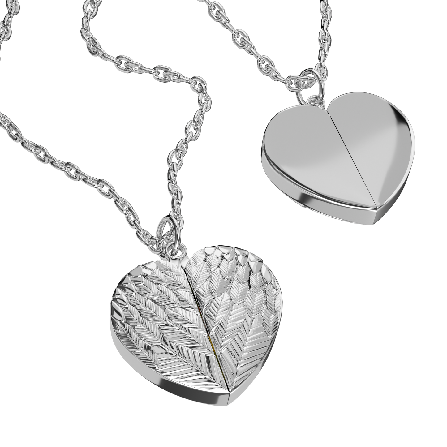 Wings of Love – Men’s Heart Necklace in Silver or Gold, A Symbol of Connection