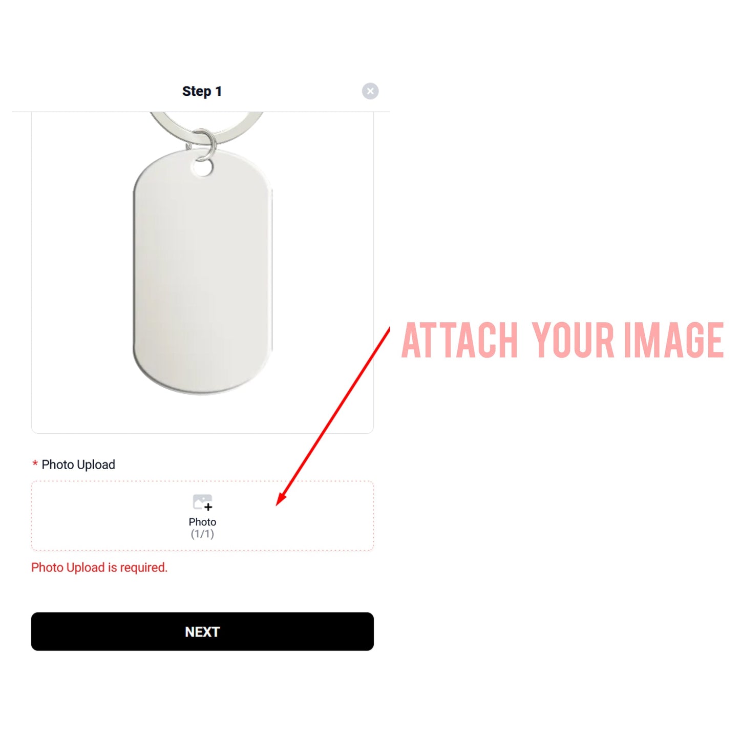 Attach your image – Personalised oval keychain with engraving