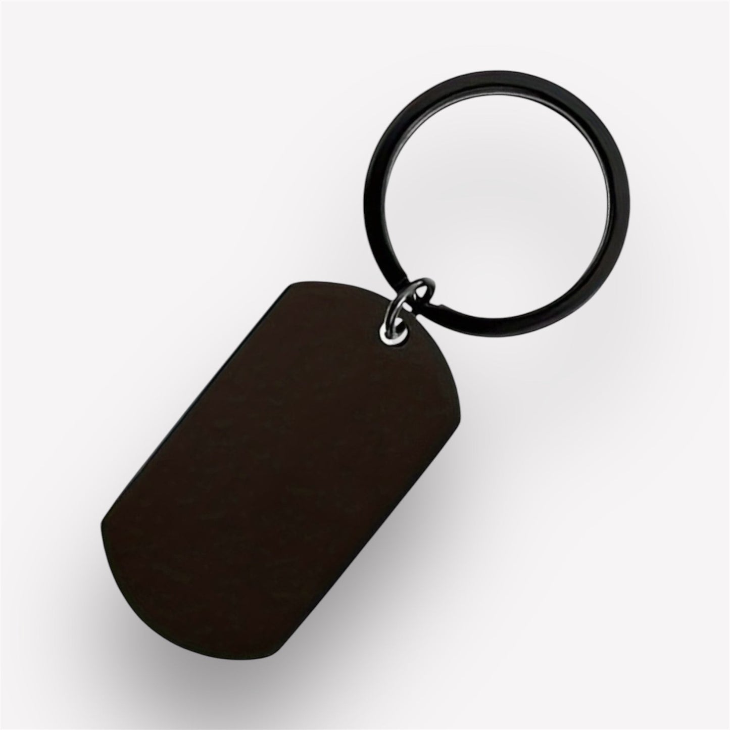 Black oval keychain with engraved image and calendar – Personalised accessory featuring custom photo and date