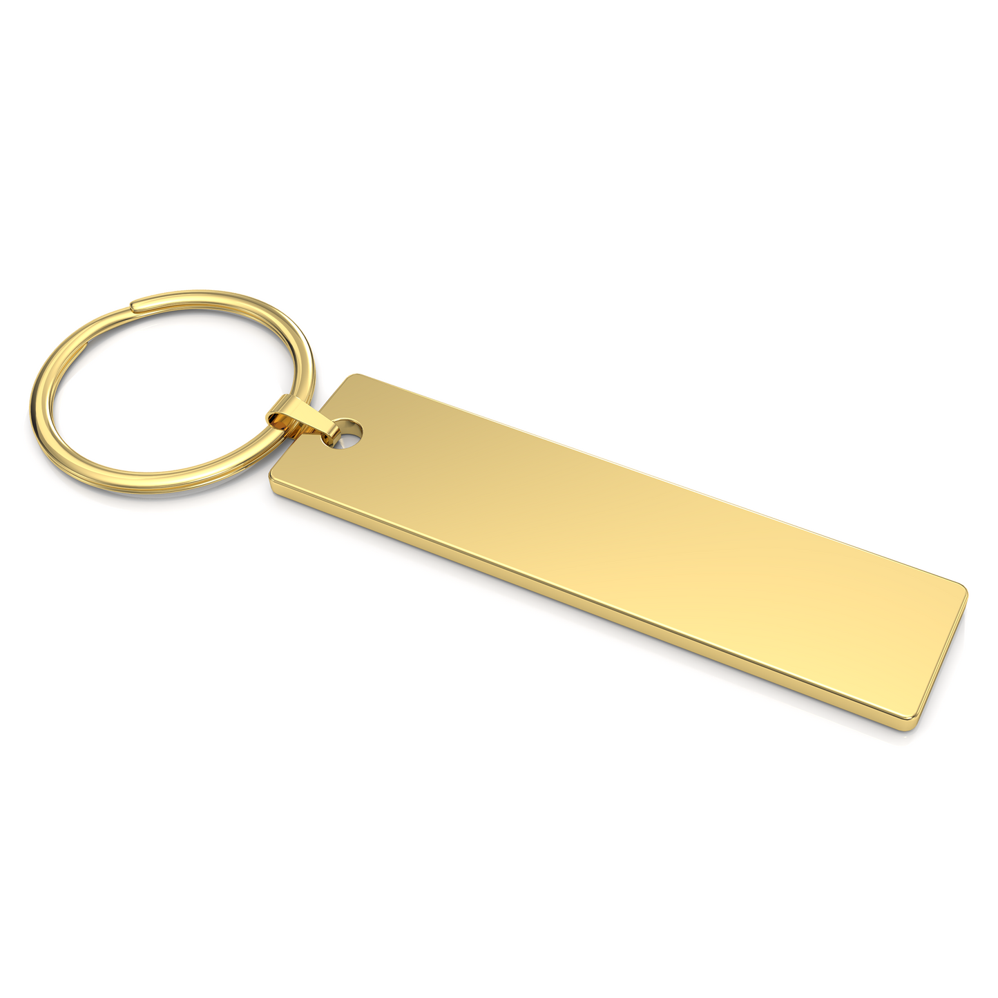 Custom gold rectangle keychain with personalised engraving – Elegant and stylish gift