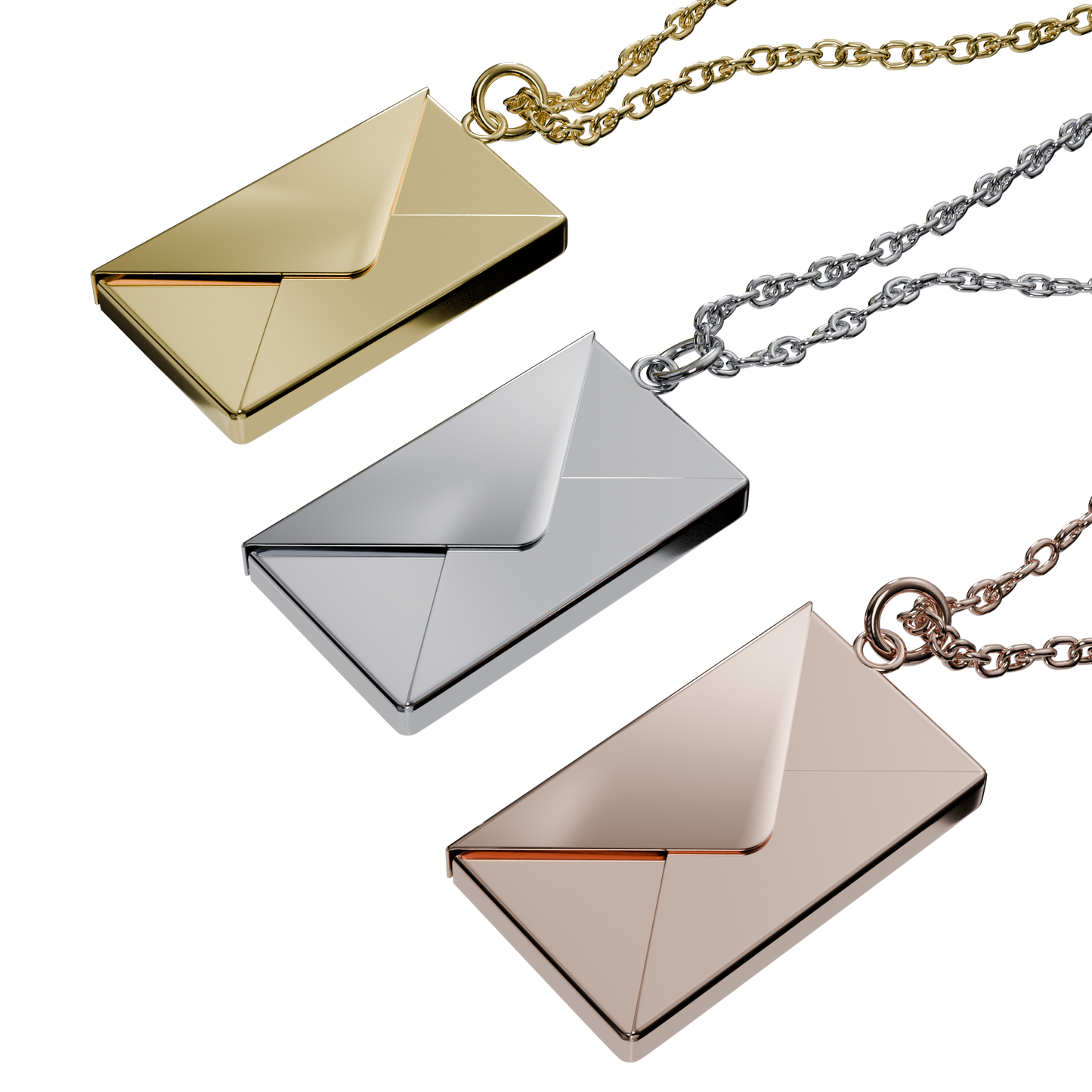 Delicate Envelope Necklace with Hidden Love Message