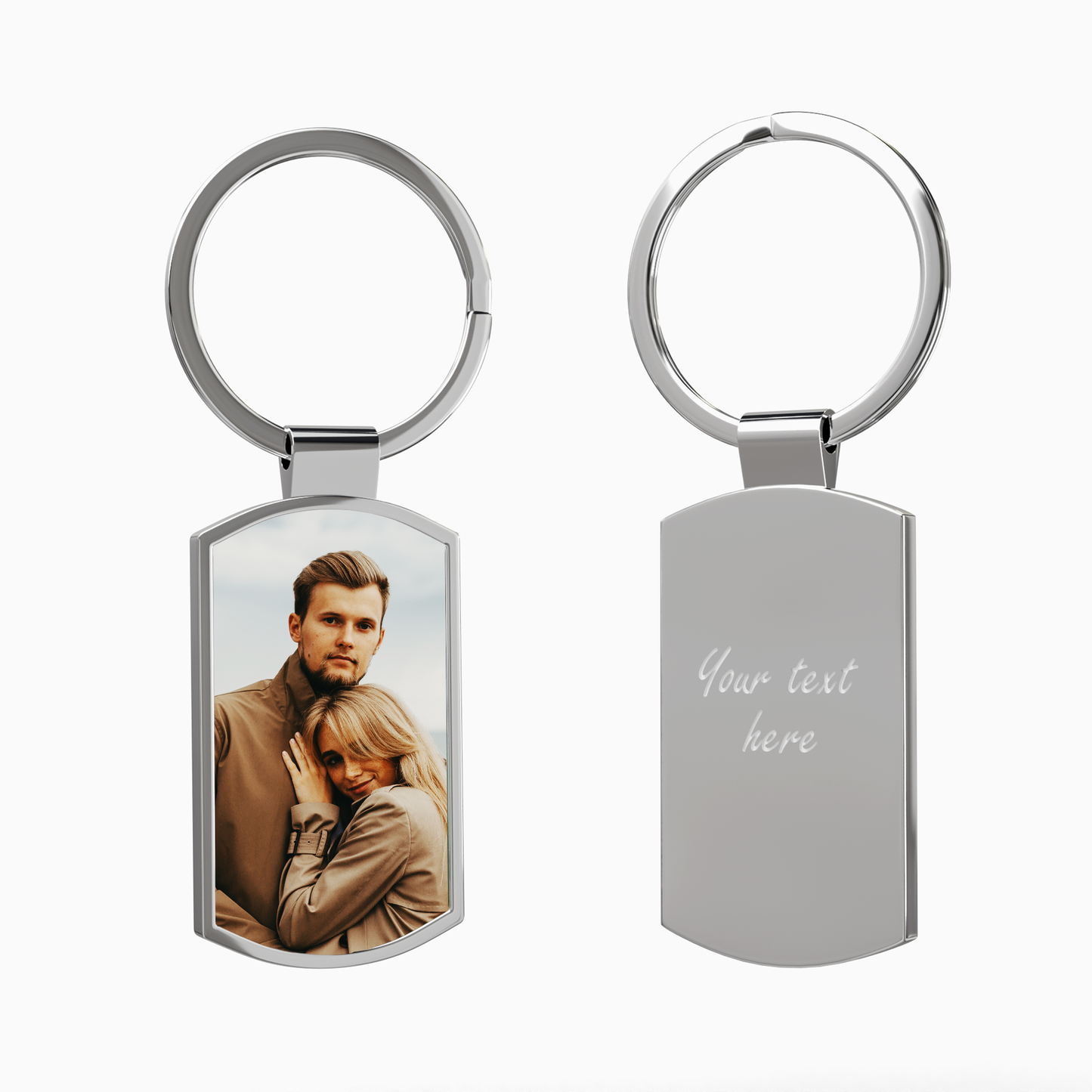Customisable silver keyring for long-distance couples – thoughtful relationship gift