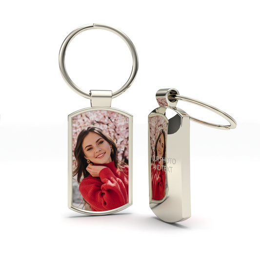 Personalised Photo Keychain – Custom Round Keyring with Text and Image, Perfect Present