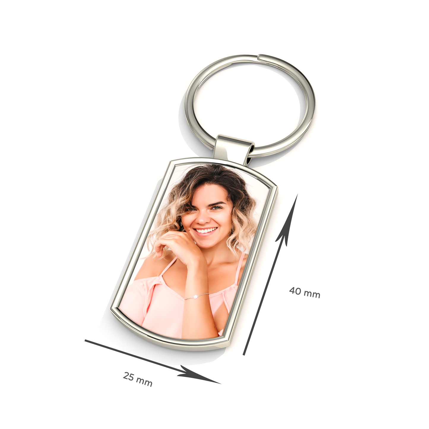 Customisable Round Photo Keyring – Personalised with Your Picture and Text, Great Gift