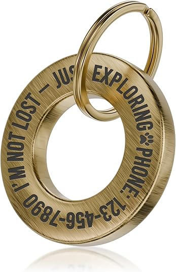 Deep Engraved Ring ID Tag – Durable Name Tag for Dog or Cat Collar
