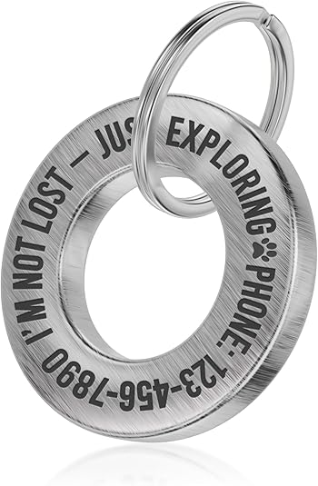 Deep Engraved Ring ID Tag – Durable Name Tag for Dog or Cat Collar