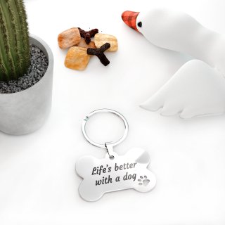 Bone Keychain with Paw Cutout – A Colourful Keepsake for Every Animal Lover