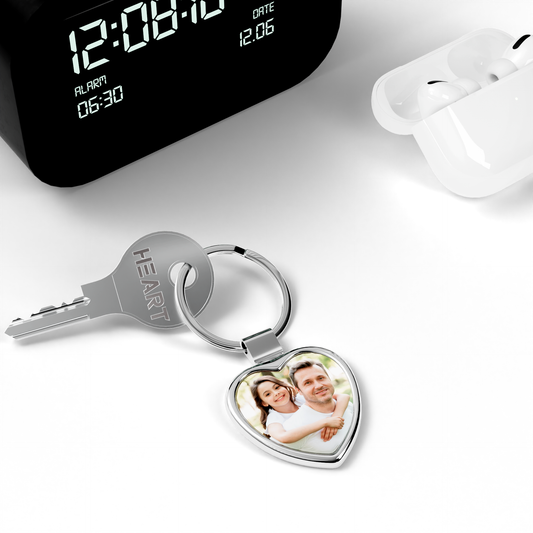 Custom Silver Heart Keychain for Dad – Personalised with Love