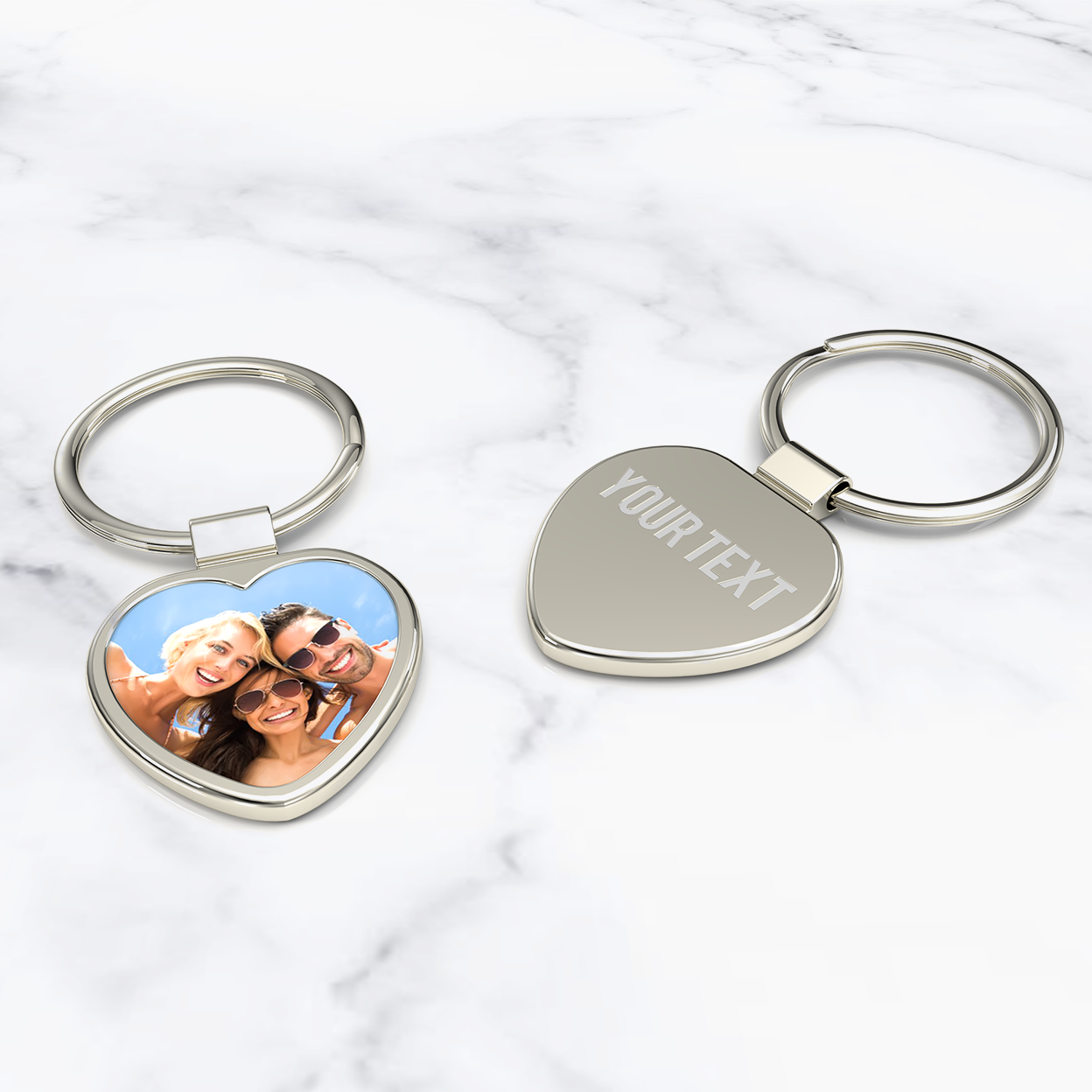Charming Silver Heart Keychain – Custom Color Edition