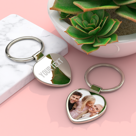 Charming Silver Heart Keychain – Custom Color Edition