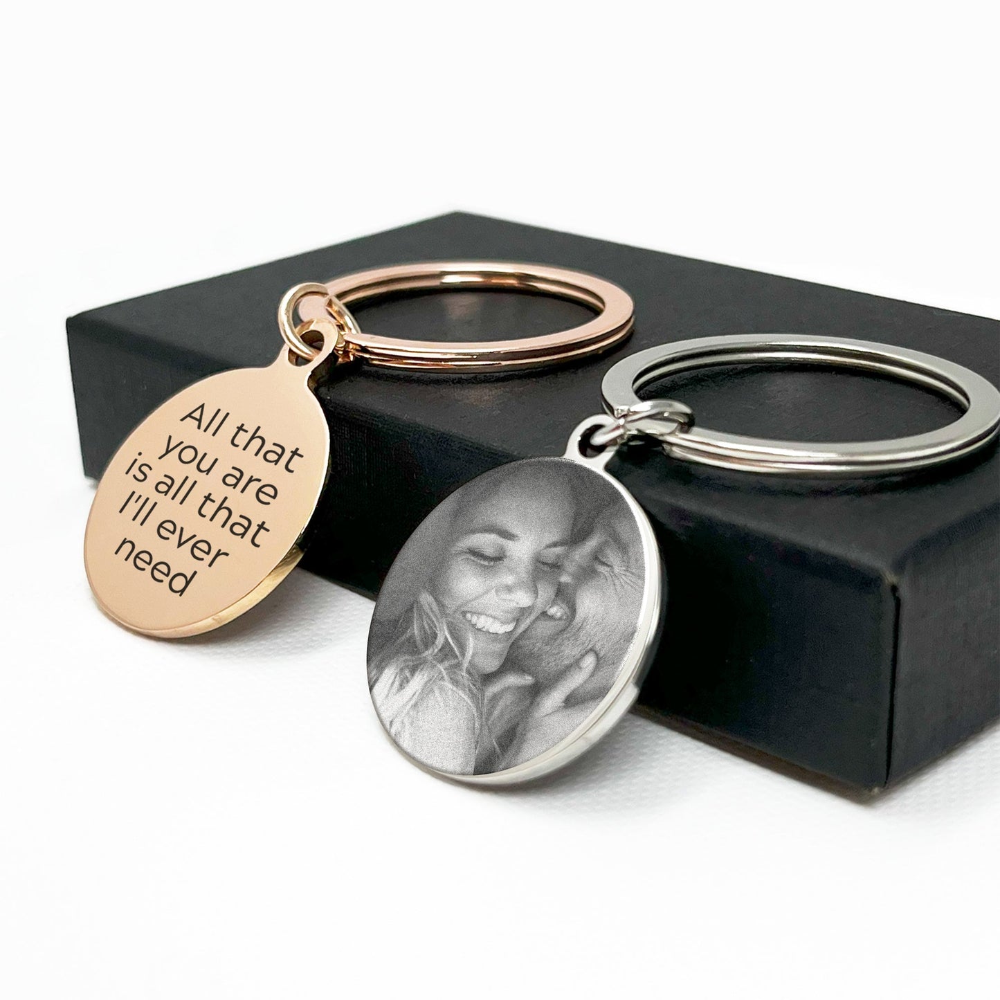 Custom Engraved Round Keychain - Personalised Gift