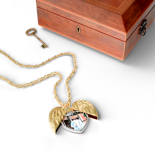 Wings of Love – Men’s Heart Necklace in Silver or Gold, A Symbol of Connection