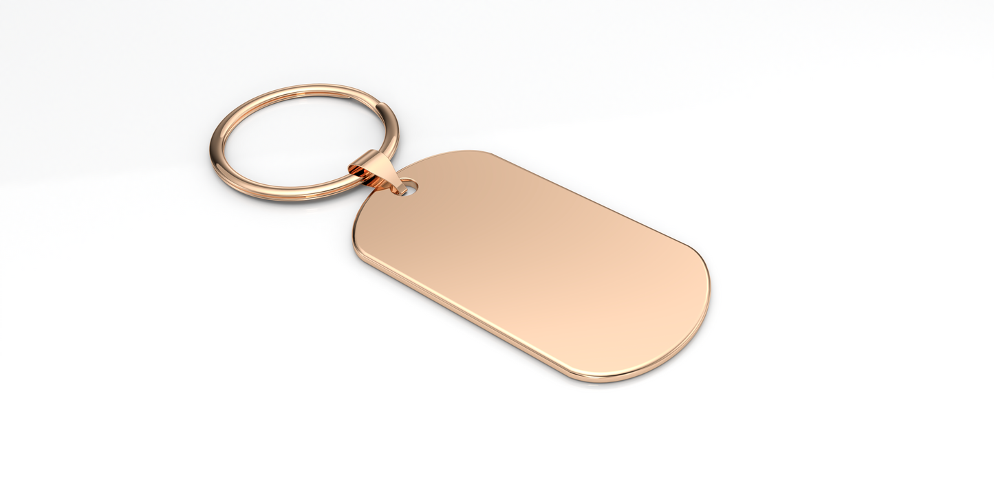 Rose gold oval keychain with custom image and text engraving – Special gift